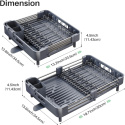 SAYZH Ociekacz do naczyń, stojak do suszenia rozszerzalny 33- 50 cm