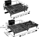 SAYZH Stojak do suszenia naczyń, rozszerzalny ociekacz z tacą 43-68cm