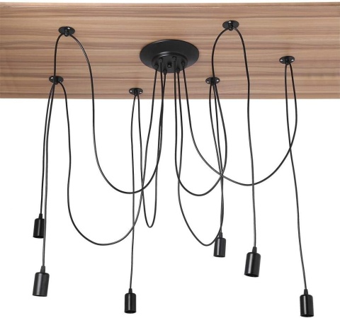 Wakects Retro żyrandol pająk , regulowane 6 wsporników sufitowych