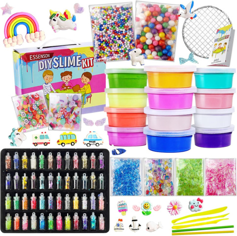 essenson zestaw mas sensorycznych dla dzieci, 12 kolorów slime kit