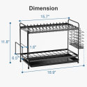 iSPECLE 2-poziomowa suszarka do naczyń z tacką na wodę