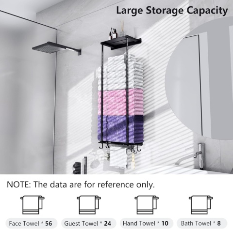 CLESOO Wieszak na Ręczniki do Łazienki, Ścienny Wieszak regulowany