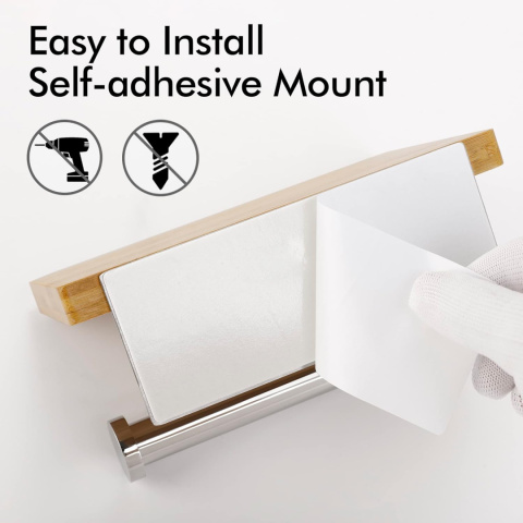 KES Uchwyt na papier toaletowy z półką bambusowa