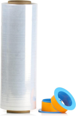 Folia stretch BOMEI PACK 380 mm x 450 metrow, z obrotowym rękawem