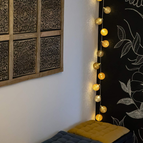 GuirLED Girlanda świetlna USB z bawełnianych kulek 3 intensywności