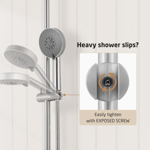 KES Prysznicowa szyna przesuwna z uchwytem na słuchawkę prysznicową