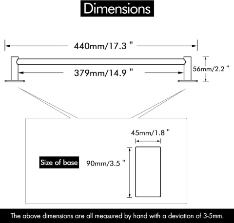 KES Uchwyt na ręczniki stal nierdzewna 40 cm