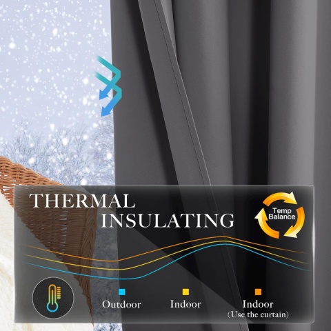 KGORGE zasłona zaciemniająca - termoizolacyjna 2 sztuki 200 x220 cm,