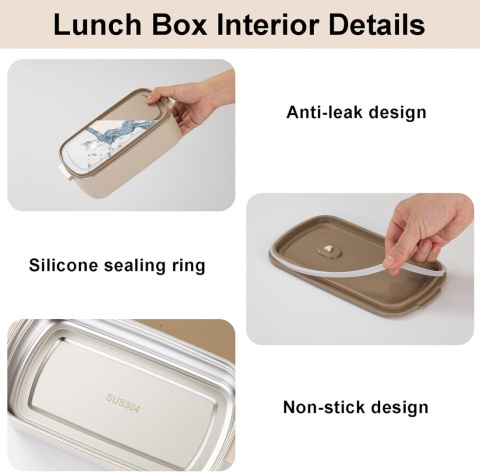 Lille Home Bento Box Lunch Box ze stali nierdzewnej Tiffin 2-poziomowy