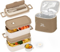 Lille Home Bento Box Lunch Box ze stali nierdzewnej Tiffin 2-poziomowy