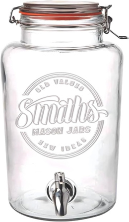 Smiths Mason Jars 5L szklany dozownik napojów z kranem