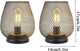 TRIROCKS Zestaw 2 metalowych lamp na baterie o wysokości 17 cm