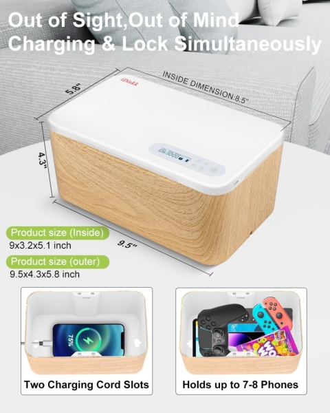 iDiskk Pojemnik z Blokadą Czasową, solidne Pudełko na telefon