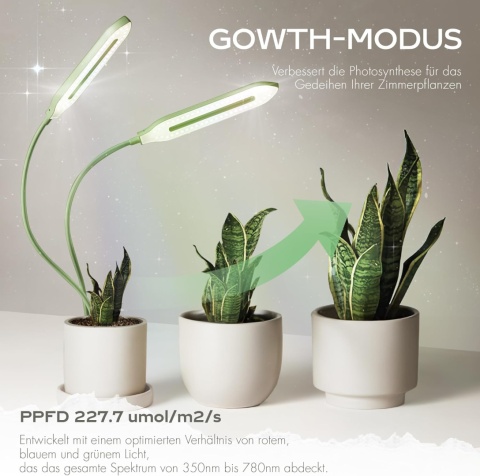 Diivoo Lampa LED do roślin pokojowych z programatorem