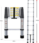 Drabina teleskopowa Wysokość 290 cm Wielopoziomowa lekka , do 150 kg