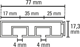 Gardinia - Szyny do zasłon,ukryty karnisz, 120 cm opakowanie 3 szt.