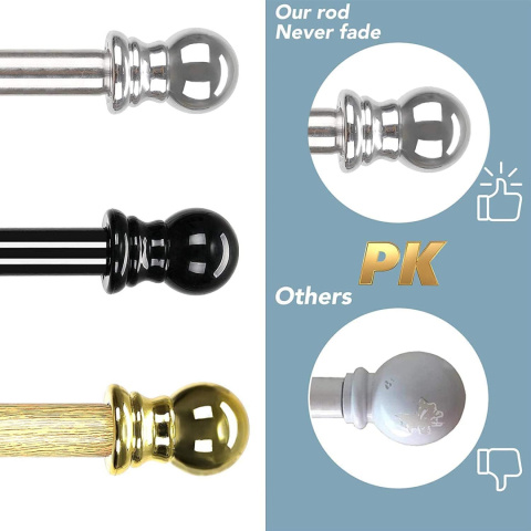 Karnisz, 76-152 cm, karnisz do okien z okrągłą końcówką, pojedynczy Karnisz, 76-152 cm, karnisz do okien z okrągłą końcówką, pojedynczy
