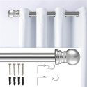 Karnisz, 76-152 cm, karnisz do okien z okrągłą końcówką, pojedynczy Karnisz, 76-152 cm, karnisz do okien z okrągłą końcówką, pojedynczy