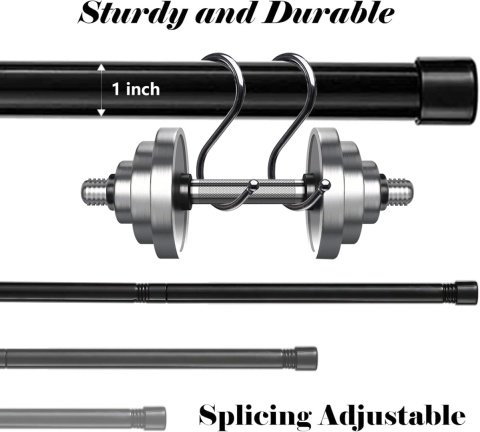 Drążek do zasłon karnisz 76 do 238 cm, czarny