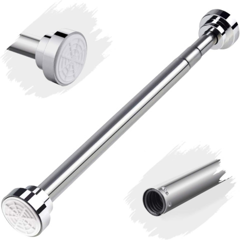 Wysuwany drążek, ze stali nierdzewnej, bez wiercenia 150- 290 cm