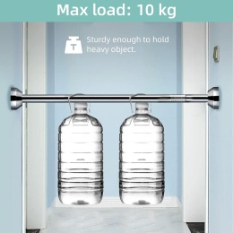 Wysuwany drążek, ze stali nierdzewnej, bez wiercenia 150- 290 cm