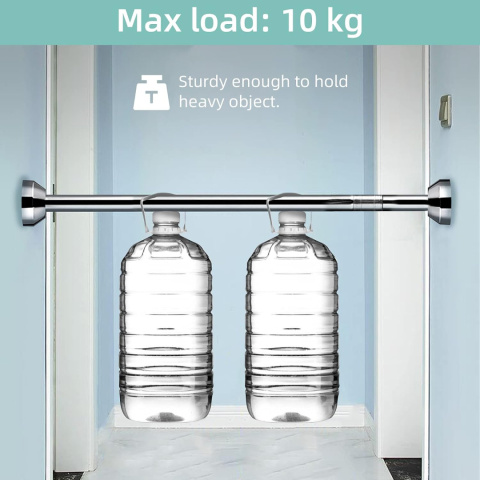 Wysuwany drążek, ze stali nierdzewnej, bez wiercenia 150- 290 cm