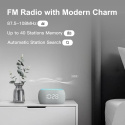 ANJANK Budzik radiowy z głośnikiem Bluetooth Hi-Fi, 7 kolorów, radio