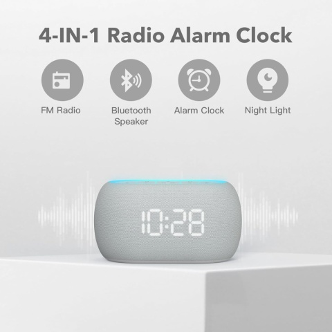 ANJANK Budzik radiowy z głośnikiem Bluetooth Hi-Fi, 7 kolorów, radio ANJANK Budzik radiowy z głośnikiem Bluetooth Hi-Fi, 7 kolorów, radio