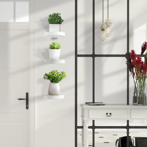 AceList regał wiszący regał ścienny okrągły 3 sztuki