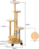 Bambusowy stojak na rośliny wewnętrzne, z kółkami, 5 poziomów kwietnik