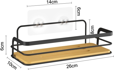 Bestdon półka prysznicowa bez wiercenia czarna półka samoprzylepna