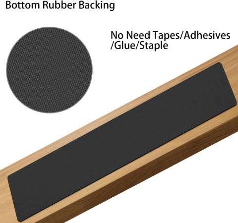 GOYLSER Dywaniki schodowe, antypoślizgowe czarne (76 x 20 cm, 7 sztuk)