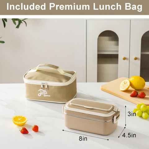 Lille Home Bento Lunch Box ze stali nierdzewnej z torba 1000ml