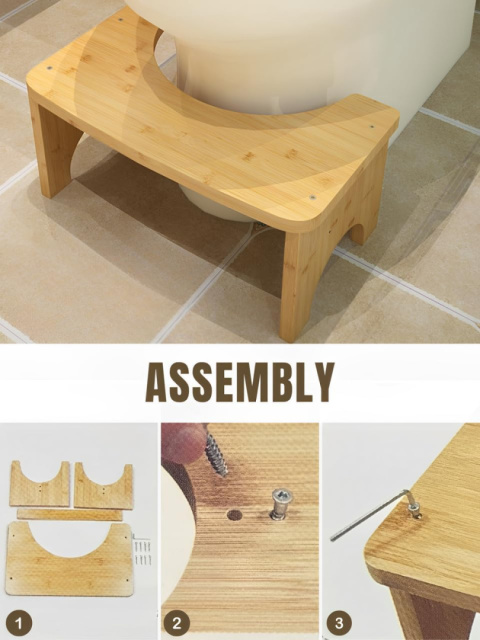 MAGIC SELECT Drewniany taboret toaletowy Ergonomiczny łazienkowy MAGIC SELECT Drewniany taboret toaletowy Ergonomiczny łazienkowy