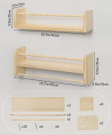Mazjoaru Drewniany regał ścienny do pokoju dziecięcego, zestaw 3 szt