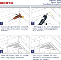 Półka narożna prysznicowa Neodrain wpuszczana do fug / sciany 2 szt