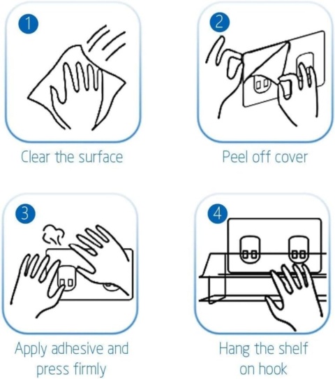 Półka prysznicowa do łazienki bez wiercenia – 2 szt. stal nierdzewna