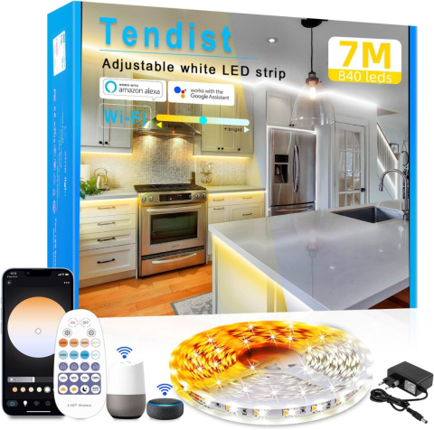 TENDIST Taśma Led 7 m, 3000K-6500K, WIFI Alexa Smart