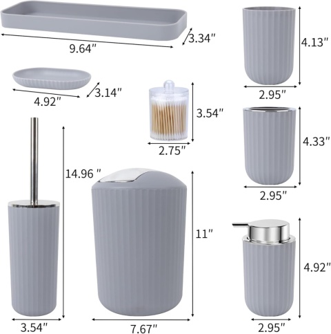 Zestawy akcesoriów łazienkowych FEILANDUO, 8-częściowy