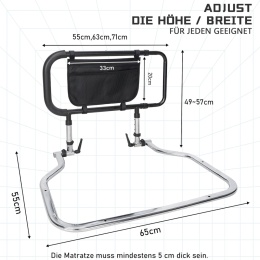 IBVIVIC Pomoc przy wstawaniu do łóżka dla seniorów, uchwyt, do 150 kg