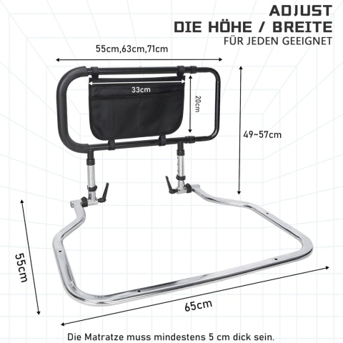 IBVIVIC Pomoc przy wstawaniu do łóżka dla seniorów, uchwyt, do 150 kg