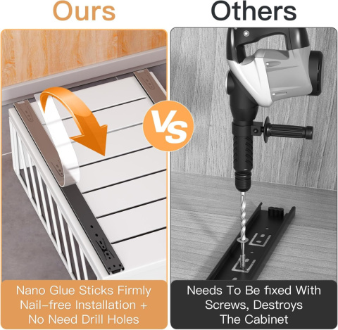 Kitstorack Wyciągany organizer do szafek, wysuwana szuflada 40 x 30cm