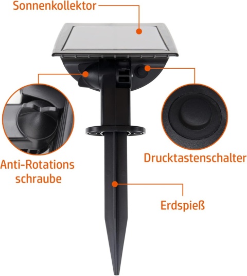 Lampy solarne do użytku na zewnątrz, reflektor zestaw 2 sztuki