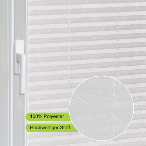 Lissee Roleta plisowana mocowanie zaciskowe , kolor biały, 60 x 130 cm