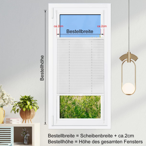 Lissee Roleta plisowana mocowanie zaciskowe , kolor biały, 60 x 130 cm