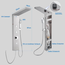 OUGOO Panel prysznicowy kolumna prysznicowa LED, kompletny zestaw