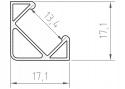 PROFIL Aluminiowy LED NAROŻNY KĄTOWY DO Taśm LED CZARNY 1m x 5 szt