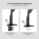 PUTORSEN Uchwyt biurkowy z ramieniem zakrzywionych ekranów 17-43 cali