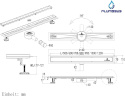 Plumbsys kanał prysznicowy ze stali nierdzewnej 70 cm, obrotowy, syfon