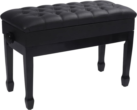 REDCAMP Regulowana ławka fortepianowa Duet z miejscem do przechowywani